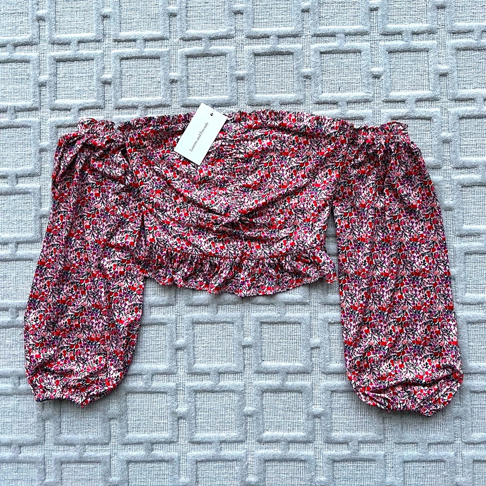 Lovers + Friends Red Floral Crop Top